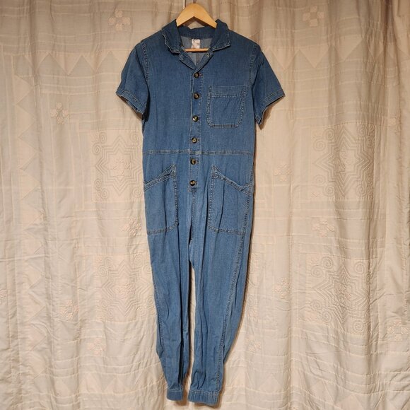 💙 No Boundaries Denim Utility Jumpsuit Coveralls XL 💙 - Picture 3 of 8